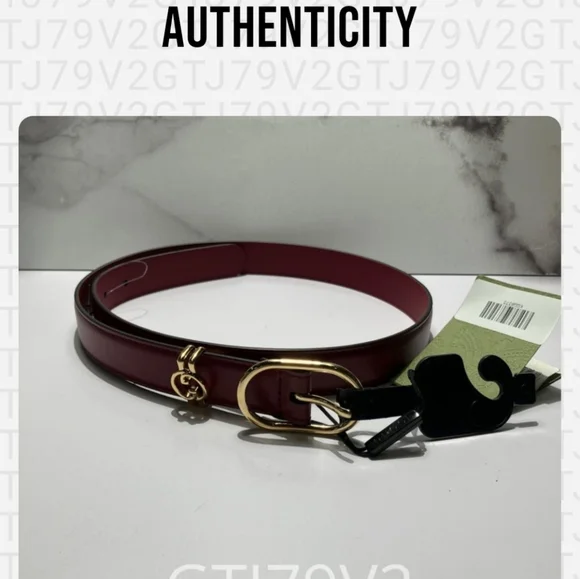 GUCCI Plutone Calf Leather Belt – Cold Russet (80/32) New With Tags - Picture 8 of 8